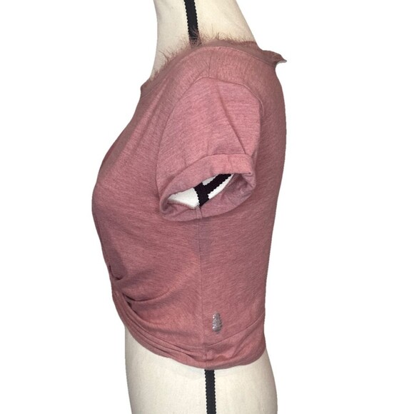 FP Movement Free People PINK Twist Front Short Sleeve T-shirt Sz XS - Picture 4 of 10